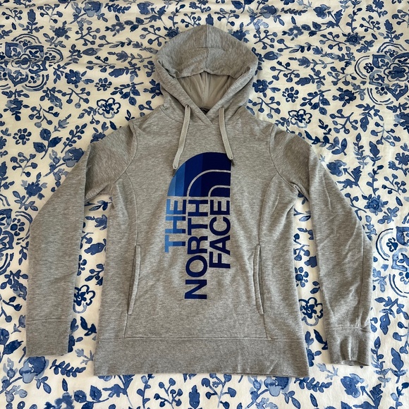 Women's North Face Light Gray Heather Urban Navy Trivet Pullover Hoodie Size S - Picture 8 of 15